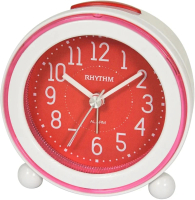 RHYTHM 時尚鬧鐘 掃秒靜音兒童鬧鐘 座抬夜光 大字 (CRE308NR01) 紅色