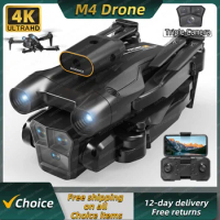 New M4 Drone 4K Professinal 5G WIFI With Wide Angle Triple HD Camera Foldable RC Helicopter WIFI FPV Height Hold Apron Sell