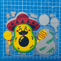 2024 New Mexican Straw Hat,Wave Drum Metal Cutting Dies For Scrapbooking Paper Craft And Card Making Embossing Gift Decor