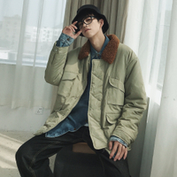 FINDSENSE品牌 鼕季 韓國 男 個性  高品質 加絨 羊羔領 棉衣 保暖外套 潮流上衣外套