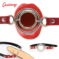 BDSM Breathable due O-Ring Ball Gags Mouth Gag Fetish Ball for women men Leather Oral Fixation Flirting Cosplay role Sex Toys
