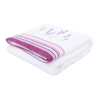 เบสิโค ผ้าขนหนู ปักลายลาเวนเดอร์ ขนาด 27x54 นิ้ว สีขาว