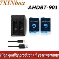 7XINbox 3.85V 1720mAh AHDBT-901 Replacement Camcorder Charger Battery For GoPro Hero 9 (2 Battery + 1 Charger)