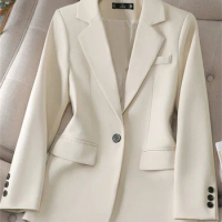 New Elegant Solid Long Sleeve Casual Jacket Fashion Slim Coats Office Ladies Formal Blazer for Women Fall Winter Blazer Women