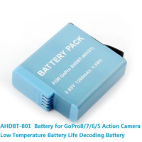 AHDBT-801 for GoPro8 GoPro 7 GoPro 6 GoPro 5 Action Cameras Battery Low Temperature Battery Life Decoding Battery