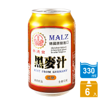 崇德發 黑麥汁-Light減糖330mlx6罐(易開罐)