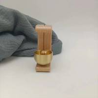 Simple Wood Brass Bell Bell Dopamine Wind Chimes Magnetic Traceless Glue ฟรี