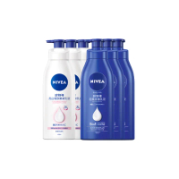 【NIVEA 妮維雅】早C晚E組★亮白極致嫩膚乳液400mlx3入+密集深層修護乳液400mlx3入(No.1 美白身體乳)