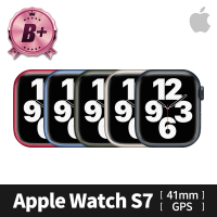 Apple B+ 級福利品 Apple Watch S7 GPS 41mm 鋁金屬錶殼(副廠配件/錶帶顏色隨機)