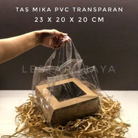Tas Mika PVC Transparan 23x20x20 CM Tas Mika PVC Polos Goodiebag Hampers Souvenir Ulang Tahun Hamper