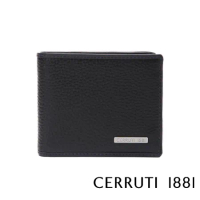【Cerruti 1881】限量2折 義大利頂級小牛皮8卡皮夾 全新專櫃展示品(黑色 CEPU05989M)