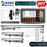 SINO SDS2-3VA 3 Axis Set LCD Digital Readout DRO Kit And KA300 KA500 Glass Linear Scale Encoders For Lathe Grinder Millilling