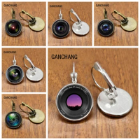 Novel lens earrings camera lens photography lovers earrings send friends gifts private custom earrings