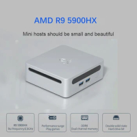 New AMD Gaming Mini PC AMD Ryzen9 5900HX R7-7730U Desktop Computer Windows10/11Pro 2xDDR4 M.2 Nvme SSD 2*HD AX WIFI 6+BT 5.2