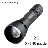 Convoy Z1 SST40 Zoom Flashlight High Powerful Linterna Led Flash Light Zoomable Lamp 21700 Tactical Work Lantern