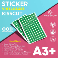 (Print+cut) cetak sticker vinyl glossy A3+ waterproof / print sticker full color