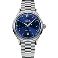 【MIDO 美度 官方授權】先鋒系列 復古風格機械腕錶-40mm/藍 母親節 禮物(M0404071104700)