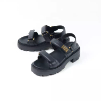DIOR Sandal CHRISTIAN DIOR DIORACT PLATFORM LAMBSKIN BLACK STRAP SANDAL 100% ORIGINAL