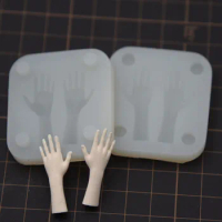 Air Dry clay Q Version Doll Mini Small Cute Hand Palm Clay Fondant Palm Silicone Mold Soft Pottery Epoxy Mould Home Decoration