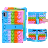 For Samsung Galaxy Tab S7 11 inch Tablet SM-T870 SM-T875 Pop Push it Bubble Silicone Case T870 T875 Cover Kids Ajustable Stand