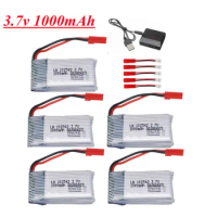 3.7V 1000mAh Lipo Battery + Charger For HQ859B HQ898B H11D H11C H11WH T64 T04 T05 F28 F29 T56 T57 102542 RC Drone Spare Parts