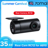 70mai Rear Cam RC12 for 70mai Dash Cam 4K A810 Car DVR Support Parking Recording
