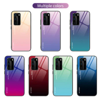 HK03 Gradient Color Tempered GlassProtective Shell Is Suitable For Huawei Mate20 Mate30 Mate40 For Huawei P40Pro P30 Pro P20 Pro