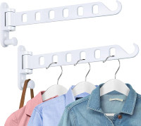 Clothes Drying Rack - Wall Mounted Clothes Hanger with Swing Arm 6 Hole Clothes Hanger and Swivel Ha