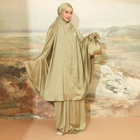 Lozy Hijab - Medina Prayer Set New Series (Mukena Polos Bahan Satin Silk Ringan Adem) Olive