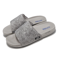 【SKECHERS】拖鞋 Hyper Slide-Topographic 男鞋 灰 藍 高回彈 輕量 涼拖鞋(229137-GYBL)