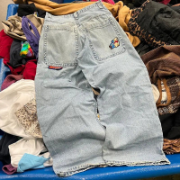 COD JNCO jeans New Y2K women Harajuku r hip hop cartoon embroidery baggy jeans black pants high wais