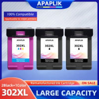 APAPLIK 302 Ink Cartridge Remanufatured For HP302XL For HP 302 Deskjet 2130 2135 1110 3630 3632 Officejet 3830 4520 Printer