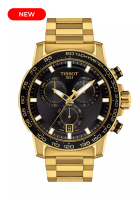 Tissot Supersport Chrono Men's Yellow Gold 1N14 Stainless Steel Bracelet and Black Dial Quartz Watch - T125.617.33.051.01