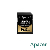 【Apacer 宇瞻】64GB SD UHS-II U3 V30 高速記憶卡 290MB/s(公司貨)