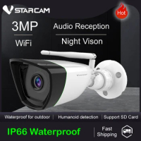 Vstarcam CS55 3MP 1296P Outdoor Bullet IP Camera Wifi Surveillance Security Camera IR Motion Alarm IP66 Waterproof CCTV Camera