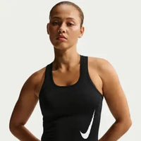 NIKE Women Dri-Fit Tempo Swoosh Run Pakaian Lari Wanita [IO0246-010] A/L Black/Reflective Silv/White