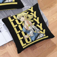 Classic Fairy Tail Fantasy Manga Character Lucy Heartfilia Personalized Diy Pattern Plush Linen Velvet Comfortable Pillow Case