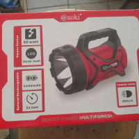 senter jumbo multifungsi aoki ak - 6671max, 50w, led jarak jauh, baterai 5400mah, lumen value 890Lm