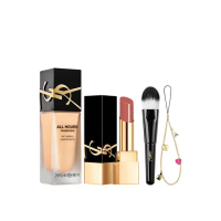 【YSL】官方直營 恆久完美誘光彩妝組(午夜粉底+黑方管)