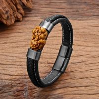 Feng Shui Men's Lucky Prayer Tiger Eye Beads Bracelet For Men Women Wristband Natural Stone Pixiu Wealth And Good Luck Bracelets