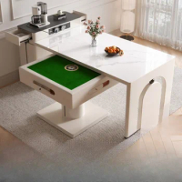 Modern Light Luxury Stone Plate Retractable Kitchen Island Mahjong Table Integrated Household Automatic Mahjong Machine