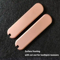 DIY Red Copper Knife Handle Patches, Victorinox Swiss Army Knives, 1 Pair, 58mm
