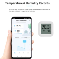 Bluetooth-Compatible Thermometer Hygrometer Indoor Smart Temperature Humidity Sensor Electric LCD Digital Works With Tuya Alexa