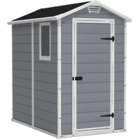 Keter Manor 4x6 Resin Outdoor Storage Shed Kit-Perfect to Store Patio Furniture, Garden Tools Bike Accessories, Beach Chairs