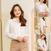 เสื้อเชิ้ตทำงานสีพื้นใส่สบาย #l154SHOP_425 คําแนะนําการขายที่ร้อนแรงในเดือนนี้