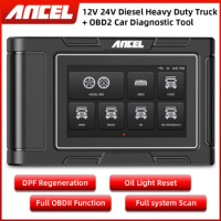 ANCEL HD3200 12V/24V Heavy Duty Diesel Truck Car Diagnostic Tool 2 in 1 Professional All System D.P.F. Oil Reset OBD2 Scanner