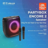 JBL PartyBox Encore 2 / Encore2 Portable Party speaker Karaoke With 2 mic