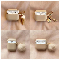 Fundas For AirPods 1 2 Case Cute Cute Palette Ice Cream Pendant keyring Headphone Case For Airpods 3 Pro Silicone Earphone Cover