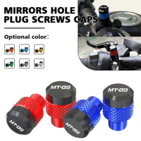 Mototcycle Accessories CNC Mirror Hole Plug Screws Bolts Cover Caps FOR YAMAHA MT09 MT 09 MT-09 2013-2018 2019 2020 2021 2022