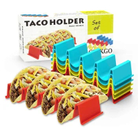 Mexican Tacos Pancake Shelf Holder Tortilla Wave Shape Tray Holder Plastic Colorful Pizza Roll Food Display Holders Kitchen Tool